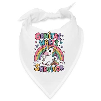 Genitalwarzen-Überlebender, peinliches Einhorn - Bandana - Weiß - Vorne