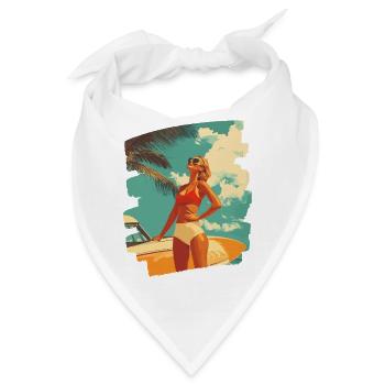 Sommer Sonne Retro - Bandana - Weiß - Vorne