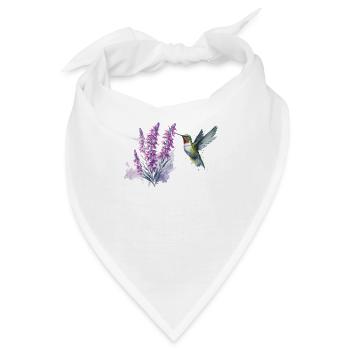 Aquarell Kolibri Lavendel Nektar - Bandana - Weiß - Vorne
