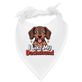 I like my Dachshund Hundeliebe - Bandana - Weiß - Vorne