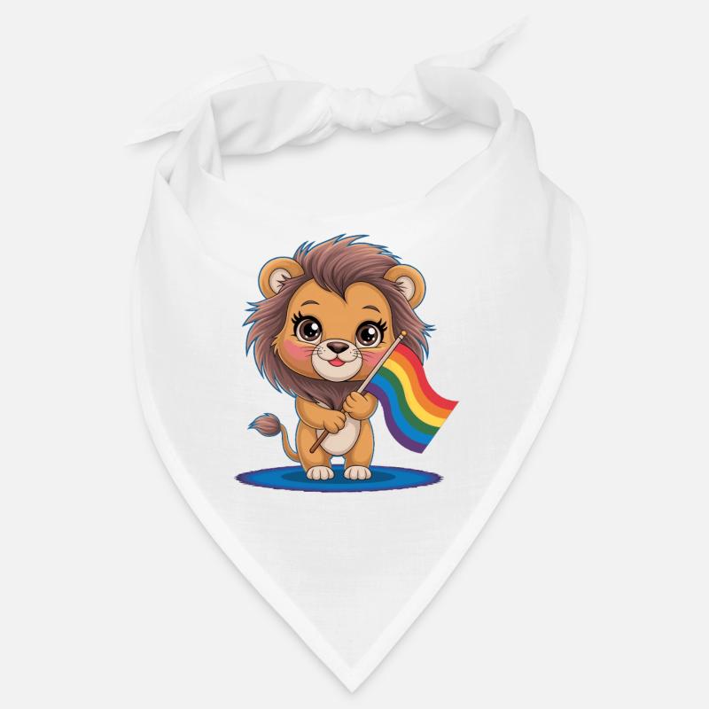 Cute lion with rainbow banner Bandana