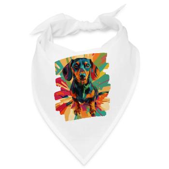 Dackel - Bandana - Weiß - Vorne