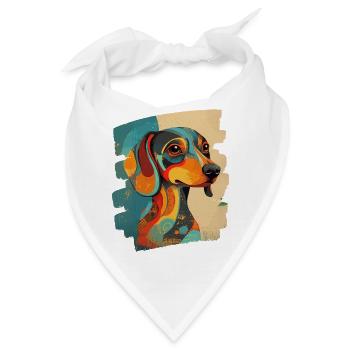 Dackel - Bandana - Weiß - Vorne