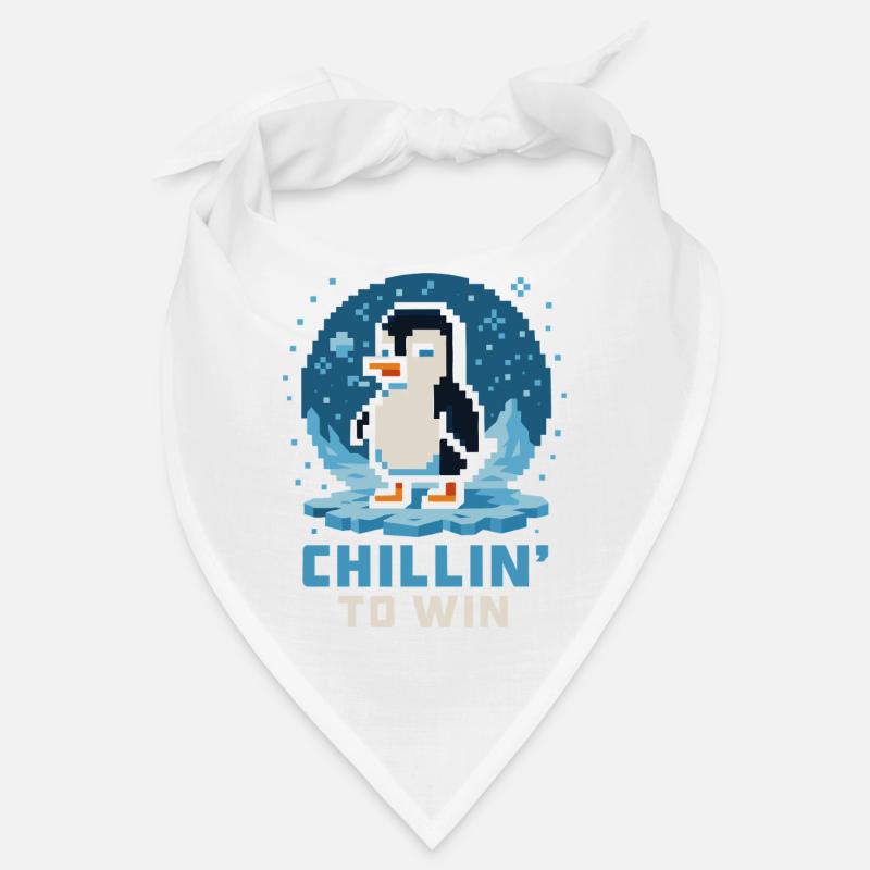 Chillin to Win Pixel Penguin Bandana