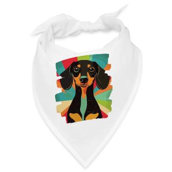 Dackel Dachshund - Bandana - Weiß - Vorne