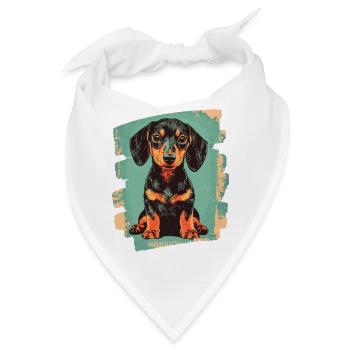 Dackel Dachshund - Bandana - Weiß - Vorne