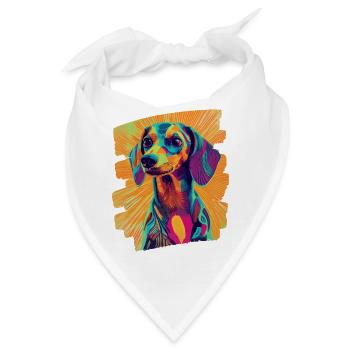 Dackel Dachshund - Bandana - Weiß - Vorne