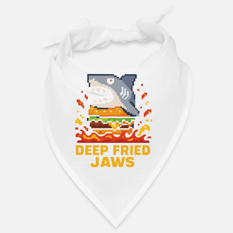 Deep Fried Jaws Pixel Shark Burger Bandana
