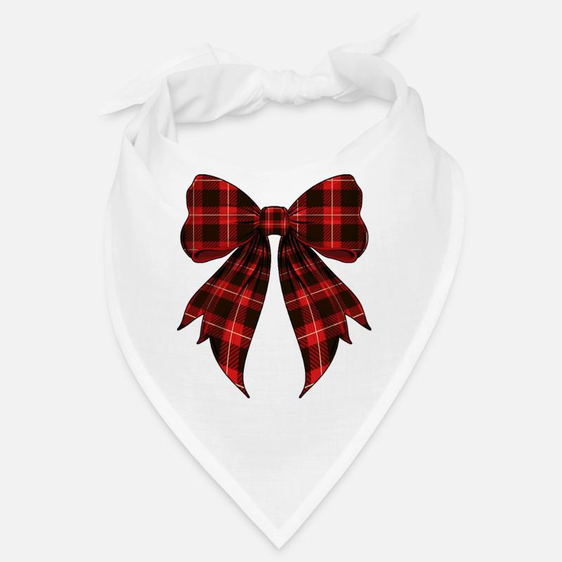 Coquettish Bow Red Plaid Pattern Cute Bandana