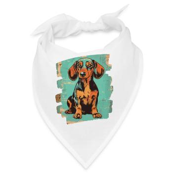Dackel Dachshund - Bandana - Weiß - Vorne