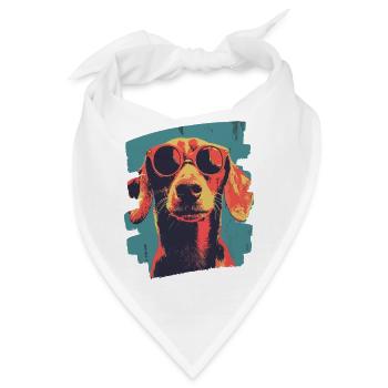 Dackel Dachshund - Bandana - Weiß - Vorne