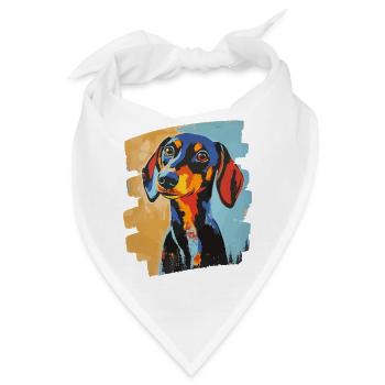 Dackel Dachshund - Bandana - Weiß - Vorne