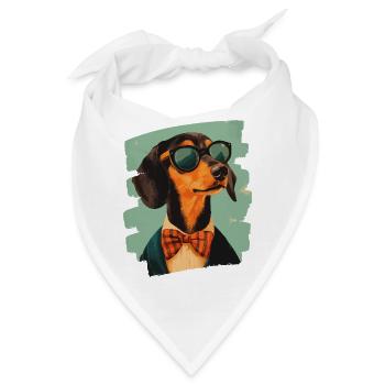 Dackel Dachshund - Bandana - Weiß - Vorne