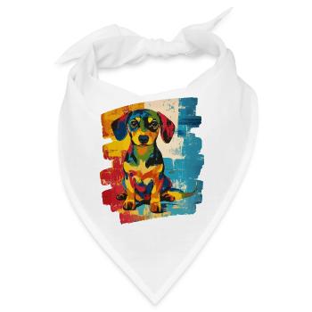Dackel Dachshund - Bandana - Weiß - Vorne