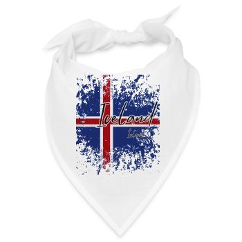 Flagge von Island, Isländischer Stolz - Bandana - Weiß - Vorne