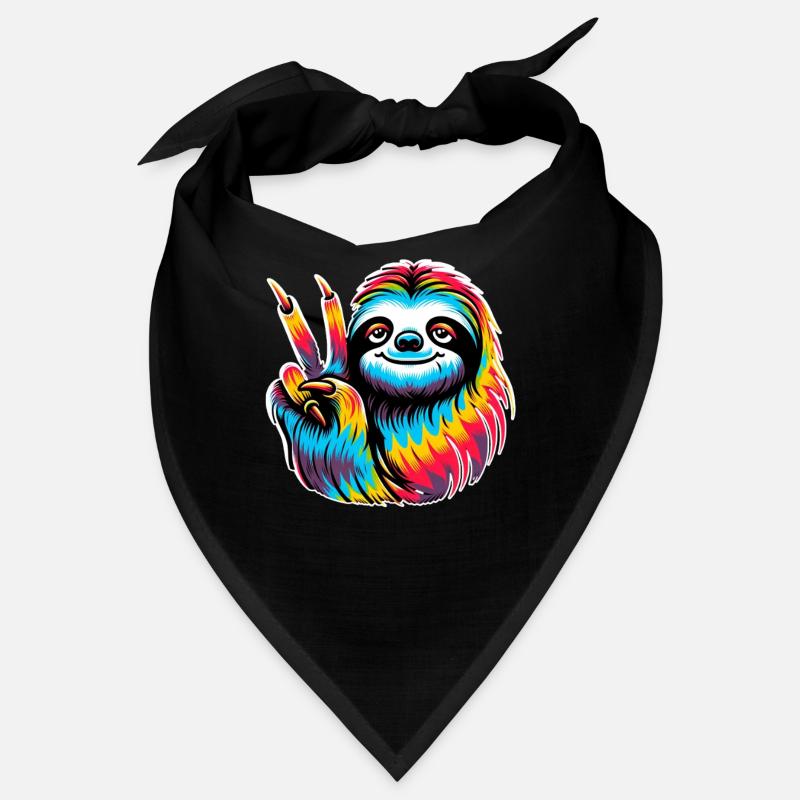 Faultier Frieden Hippie Batik Stil Bandana