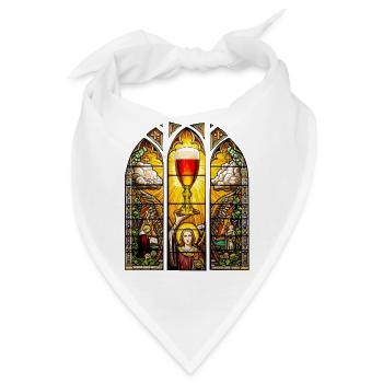 Bier Glas Gral - Kirchenfenster Vatertag - Bandana - Weiß - Vorne