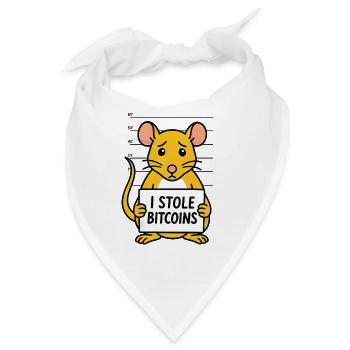 Lustige Ratte Bitcoin Digitalgeld Dieb - Bandana - Weiß - Vorne