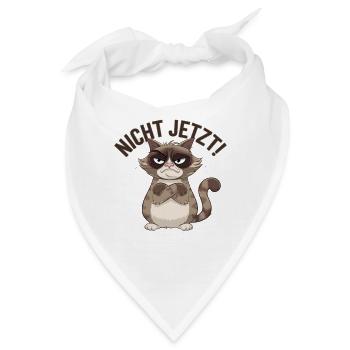 Nicht Jetzt Grummelige Katze Illustration - Bandana - Weiß - Vorne