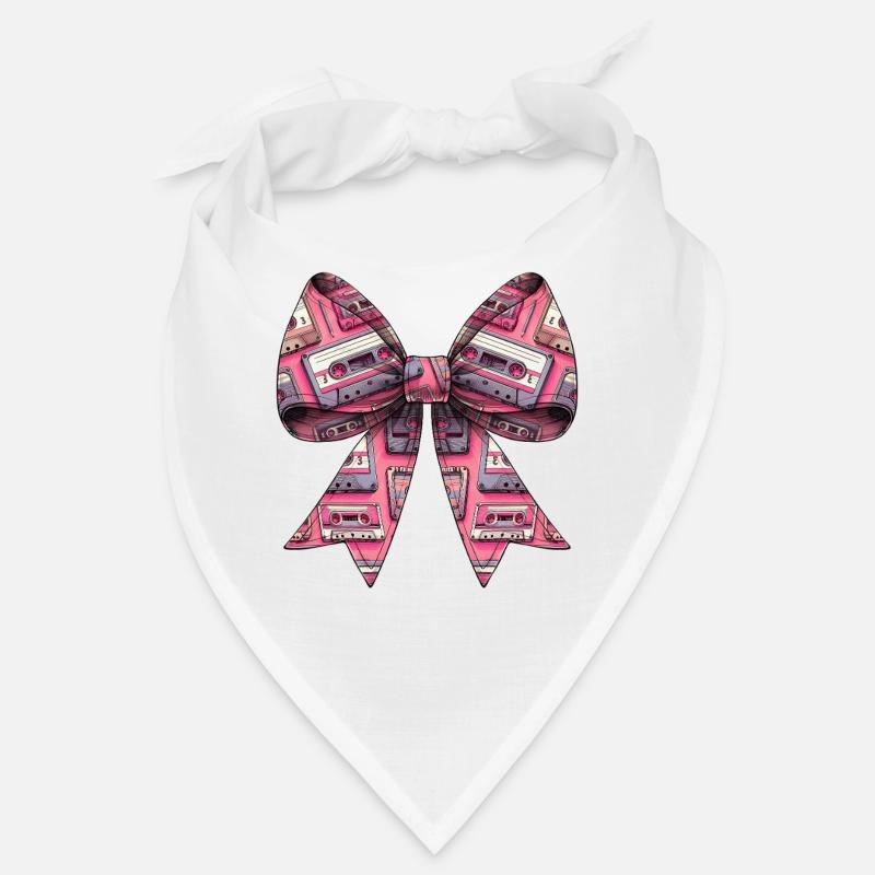 Coquette Bow Cassette Band Pattern 80s Retro Bandana
