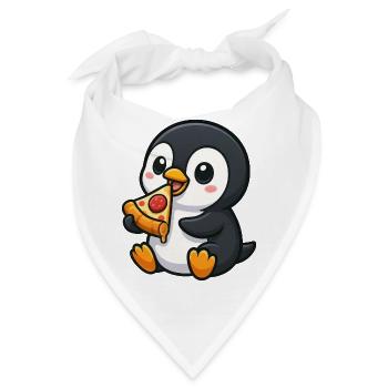 Süßer Pinguin Pizza Pizzaliebhaber Cartoon - Bandana - Weiß - Vorne