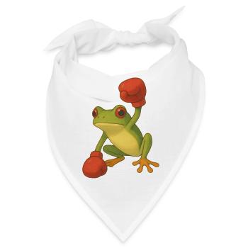 Frosch mit Boxhandschuhen - Bandana - Weiß - Vorne