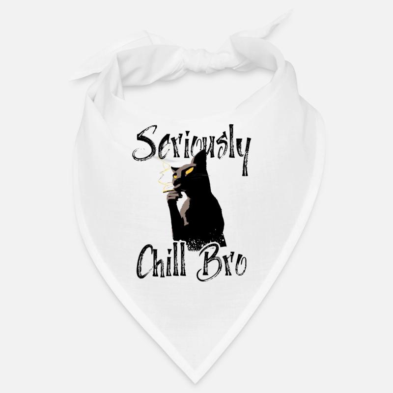 Seriously Chill Bro - Cool Black Smoker Cat Bandana