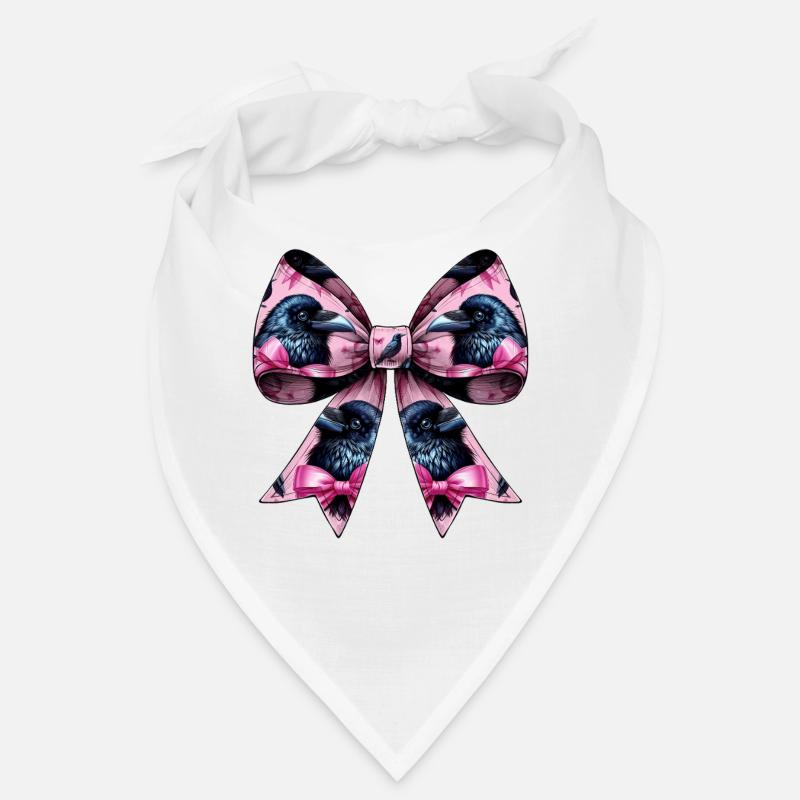 Coquette Bow Raven Crow Bird Pattern Girl Bandana