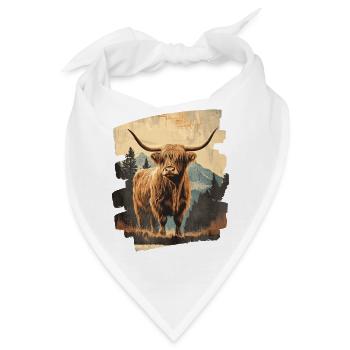 Schottisches Hochlandrind - Bandana - Weiß - Vorne