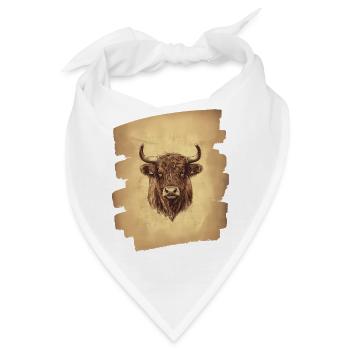 Schottisches Hochlandrind - Bandana - Weiß - Vorne
