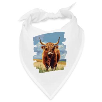 Schottisches Hochlandrind - Bandana - Weiß - Vorne