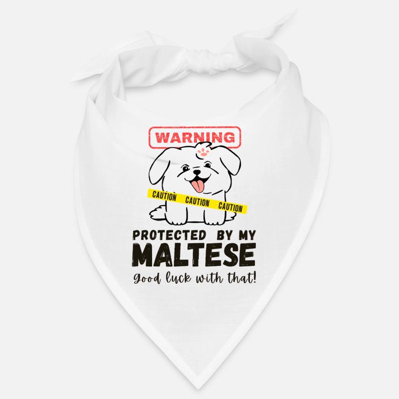 Protégé par mon bichon maltais – Chien de garde mignon Avertissement Bandana