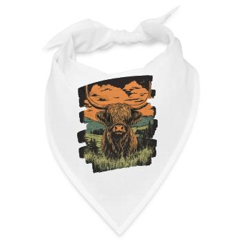 Schottisches Hochlandrind - Bandana - Weiß - Vorne