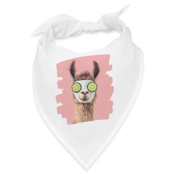 Lama Alpaka Beauty Selfcare Maske - Bandana - Weiß - Vorne