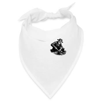 Wer anderen eine Grube gräbt - Lustiges Bau Spruch - Bandana - Weiß - Vorne