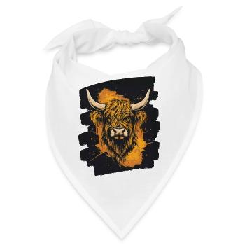 Schottisches Hochlandrind - Bandana - Weiß - Vorne