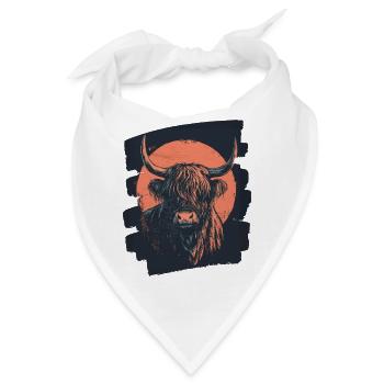 Schottisches Hochlandrind - Bandana - Weiß - Vorne