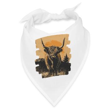 Schottisches Hochlandrind - Bandana - Weiß - Vorne