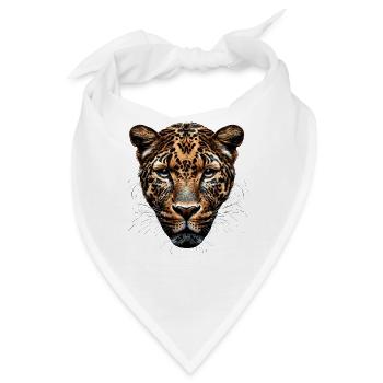Leopard Panther Raubkatze Katze Panter Leoparden - Bandana - Weiß - Vorne