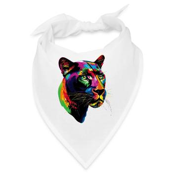 Panther Leopard Raubkatze Süße Großkatze Panter - Bandana - Weiß - Vorne