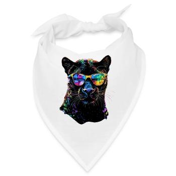 Panther Leopard Raubkatze Süße Großkatze Panter - Bandana - Weiß - Vorne