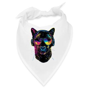 Panther Leopard Raubkatze Süße Großkatze Panter - Bandana - Weiß - Vorne