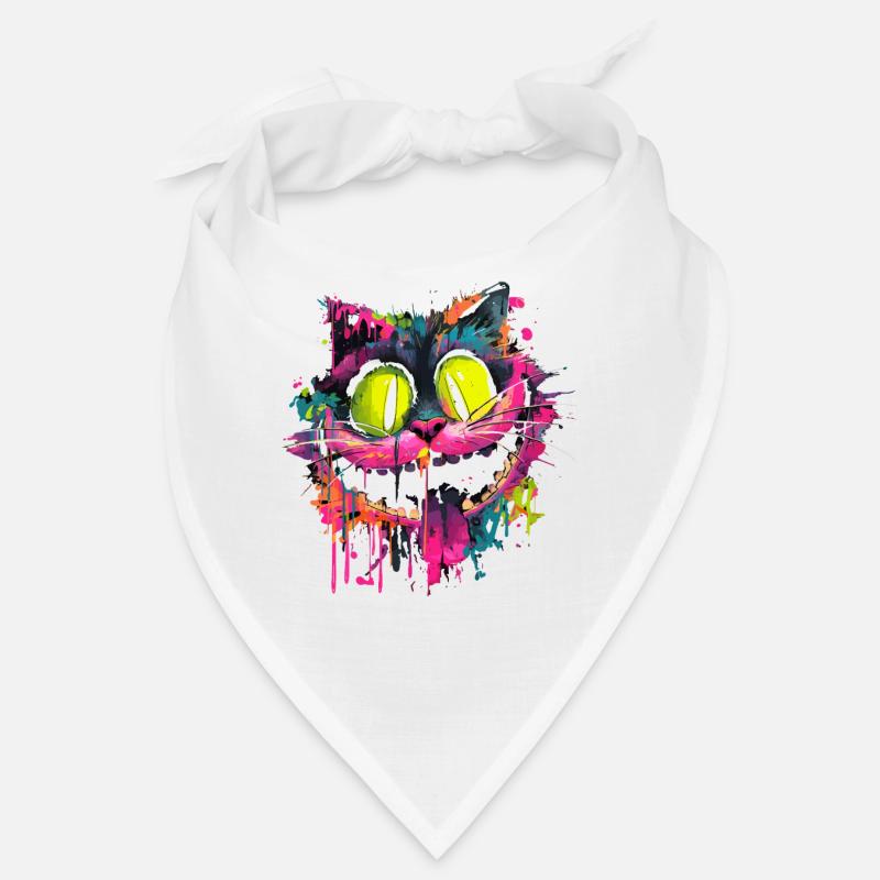 Colorful Psychedelic Cheshire Cat Street Art Style Bandana