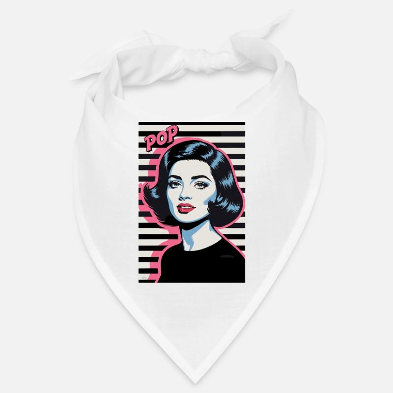 Pop Art Rétro Face Femme Design élégant Bandana