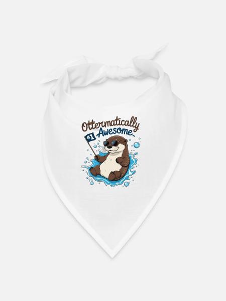 Ottermäßig cool – Lustiger Otter - Bandana - Weiß - Vorne