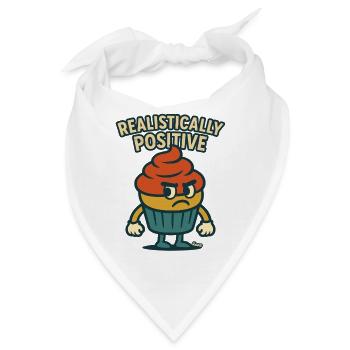 Grimmiger Cupcake mit Spruch Realistisch Positiv - Bandana - Weiß - Vorne