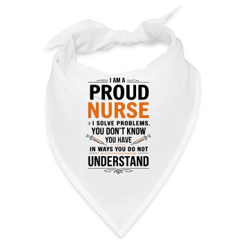 Stolze Krankenschwester Spruch - Bandana - Weiß - Vorne