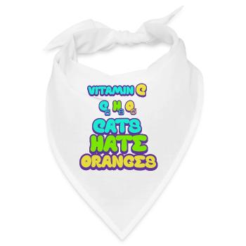 Katzen hassen Vitamin-C-Orangen - Bandana - Weiß - Vorne