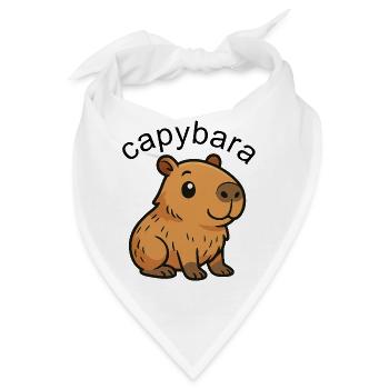 Süßes Cartoon Capybara, süß und chillig - Bandana - Weiß - Vorne