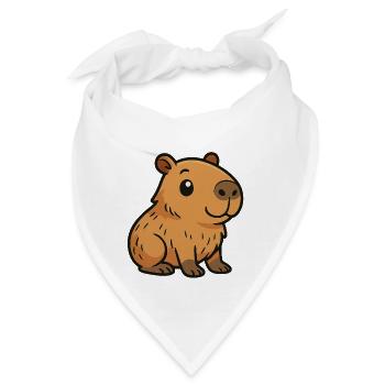 Süßes Cartoon Capybara, süß und chillig - Bandana - Weiß - Vorne
